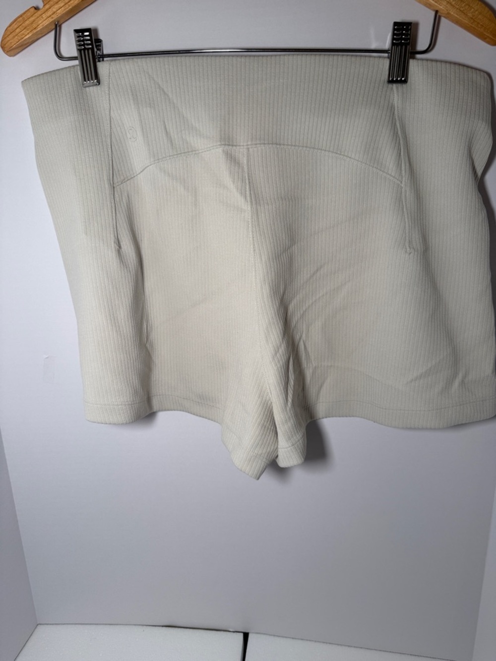 Lululemon Cream Ribbed High-Waist Shorts